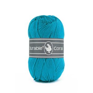 Durable Coral brei- en haakgaren – 100% gemerceriseerd katoen – 50g / 125m kleur 371 Turquoise