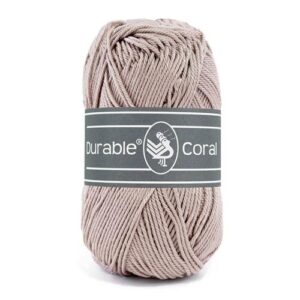 Durable Coral brei- en haakgaren – 100% gemerceriseerd katoen – 50g / 125m kleur 340 Taupe