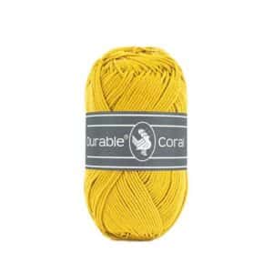 Durable Coral brei- en haakgaren – 100% gemerceriseerd katoen – 50g / 125m kleur 2206 Lemon Curry