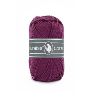 Durable Coral brei- en haakgaren – 100% gemerceriseerd katoen – 50g / 125m kleur 249 Plum
