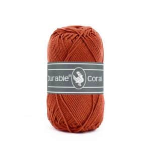 Durable Coral brei- en haakgaren – 100% gemerceriseerd katoen – 50g / 125m kleur 2239 Brick