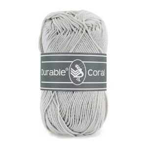 Durable Coral brei- en haakgaren – 100% gemerceriseerd katoen – 50g / 125m kleur 2228 Silver Grey