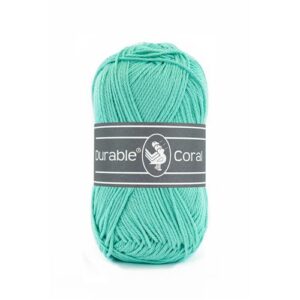 Durable Coral brei- en haakgaren – 100% gemerceriseerd katoen – 50g / 125m kleur 338 Aqua