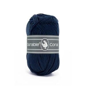 Durable Coral brei- en haakgaren – 100% gemerceriseerd katoen – 50g / 125m kleur 321 Navy