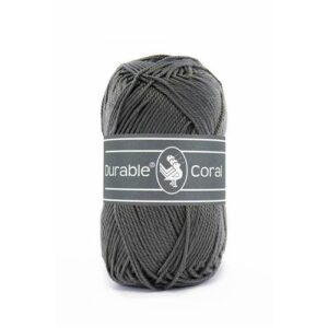 Durable Coral brei- en haakgaren – 100% gemerceriseerd katoen – 50g / 125m kleur 2236 Charcoal