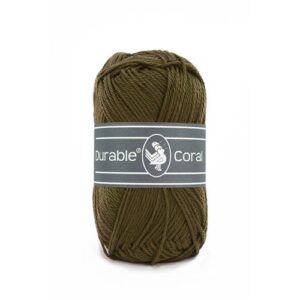 Durable Coral brei- en haakgaren – 100% gemerceriseerd katoen – 50g / 125m kleur 2149 Dark Olive