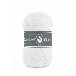 Durable Coral brei- en haakgaren – 100% gemerceriseerd katoen – 50g / 125m kleur 310 White