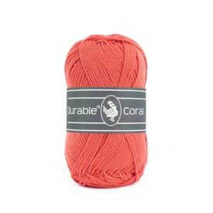 Durable Coral brei- en haakgaren – 100% gemerceriseerd katoen – 50g / 125m kleur 2190 Coral