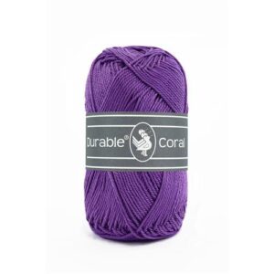 Durable Coral brei- en haakgaren – 100% gemerceriseerd katoen – 50g / 125m kleur 270 Purple