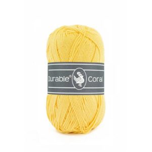 Durable Coral brei- en haakgaren – 100% gemerceriseerd katoen – 50g / 125m kleur 309 Light Yellow