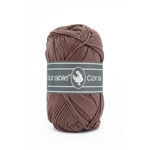 Durable Coral brei- en haakgaren – 100% gemerceriseerd katoen – 50g / 125m kleur 2229 Chocolate