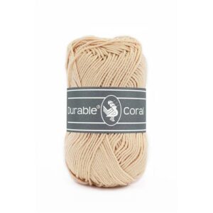 Durable Coral brei- en haakgaren – 100% gemerceriseerd katoen – 50g / 125m kleur 2208 Sand