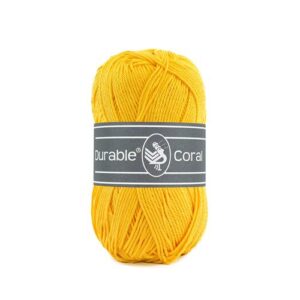 Durable Coral brei- en haakgaren – 100% gemerceriseerd katoen – 50g / 125m kleur 2183 Egg Yolk