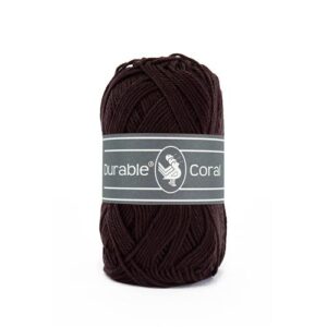 Durable Coral brei- en haakgaren – 100% gemerceriseerd katoen – 50g / 125m kleur 2230 Dark Brown