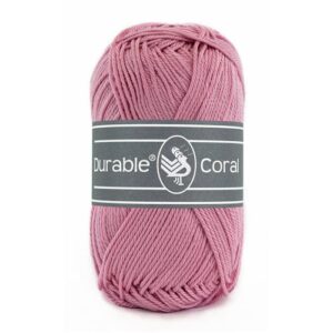 Durable Coral brei- en haakgaren – 100% gemerceriseerd katoen – 50g / 125m kleur 224 Old Rose